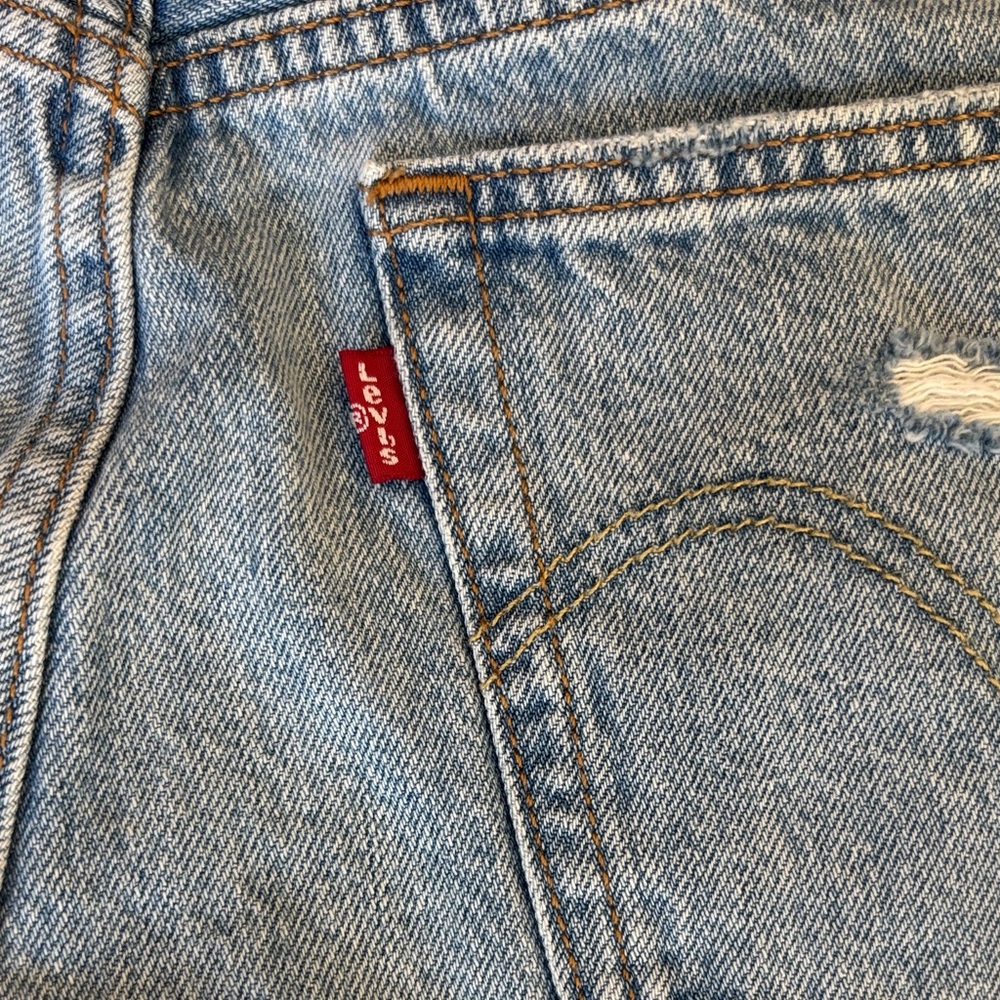 Levi’s 501 High Rise Distressed Cutoff Denim Light Wash Shorts Size 29 - Picture 10 of 14